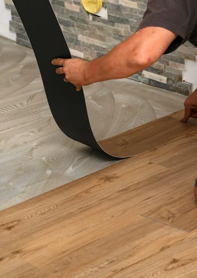 Luxury vinyl plank floor installation