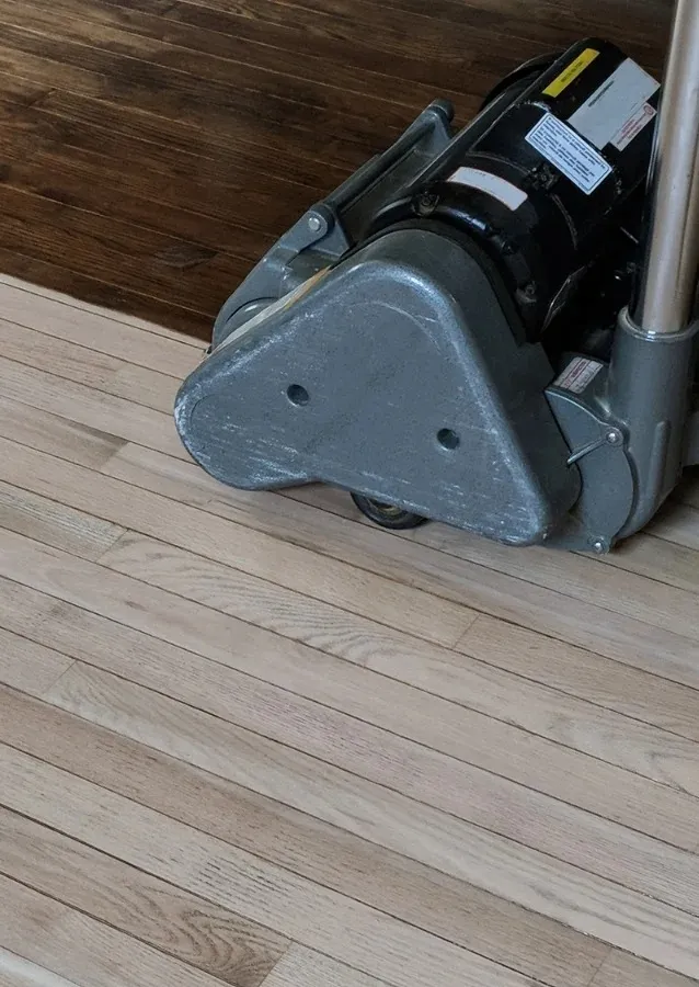 Wood floor refinishing process
