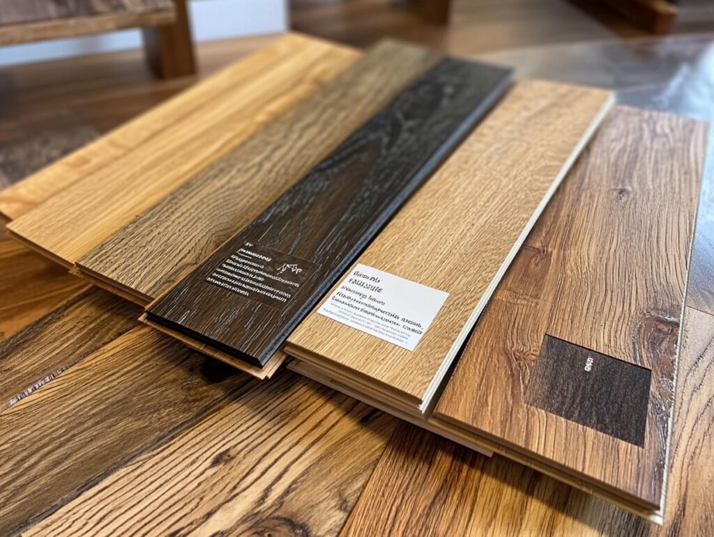 Engineered hardwood samples